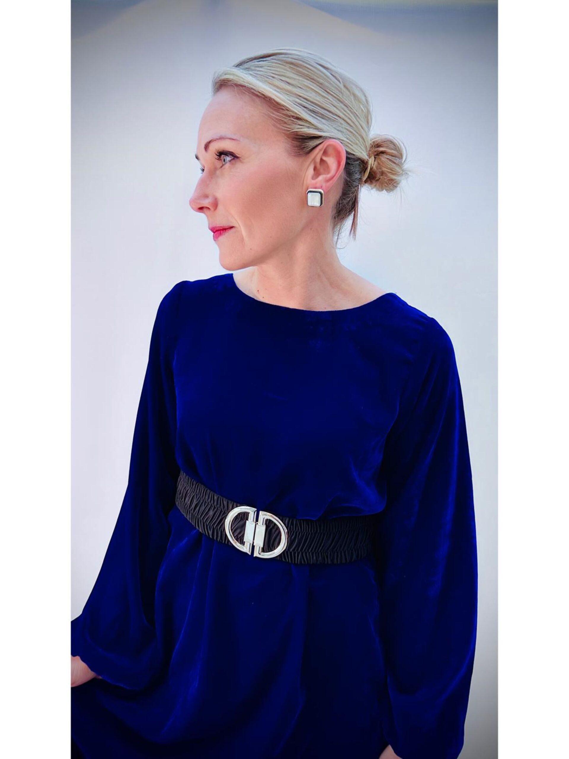 Royal Blue Velvet Dress